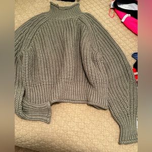 Green turtleneck sweater, H&M, size medium